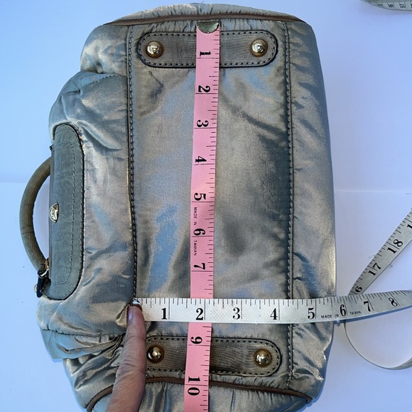 Authentic Vintage TOD’S Pashmy Small Satchel Handbag ~ In Grey Lizard/Nylon - Picture 12 of 16